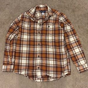 Place Brown and White Plaid Button-Down Shirt